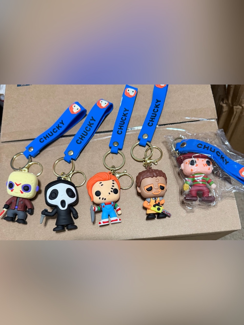Chucky Blue Silicone Keychain with Popular Horror Series  Figure - Horror
